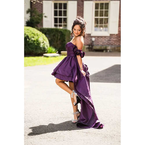 strapless open back dress Roberto Capucci Vintage Phenomenal Alta Moda Shades of Purple Volumino –  Amarcord Vintage Fashion main image 1