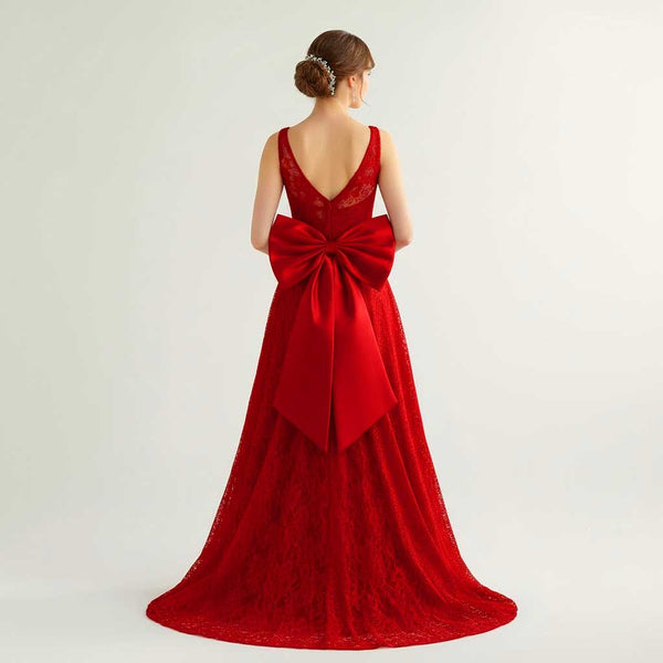 Red Big Satin Bow for Wedding and Formal Dress