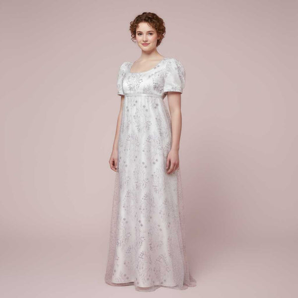 Regency Bridgerton Style Lilac Purple Lace Ball Gown | BALFOUR