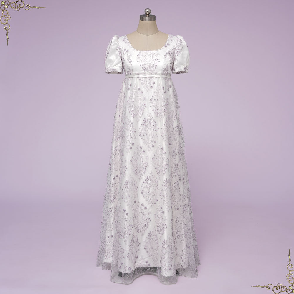 Ready To Wear Regency Bridgerton Style Lilac Purple Lace Ball Gown | BALFOUR