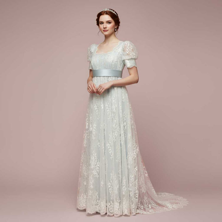 Blue Regency Era Inspired Ball Dance Dress ELOISE ieie Blue Regency Era Inspired Ball Dance Dress ELOISE ieie