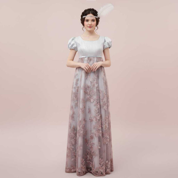 Bridgerton Regency Lace Ball Gown with Empire Waist | DARIUS