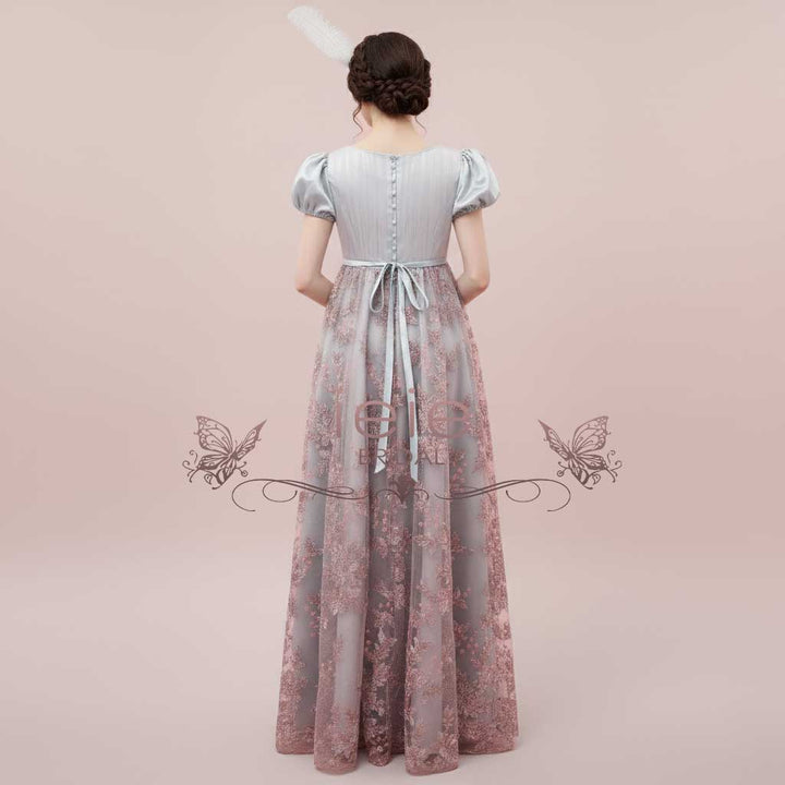 Bridgerton Regency Lace Ball Gown with Empire Waist | DARIUS