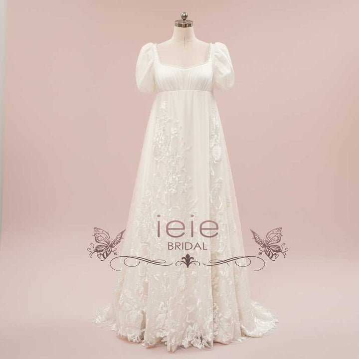 Regency Style Empire Lace Wedding Dress | DAPHNIE Size 16 / White Regency Style Empire Lace Wedding Dress | DAPHNIE Size 16 / White