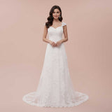 Vintage Inspired Lace Wedding Dress with Cap Sleeves | Lillen