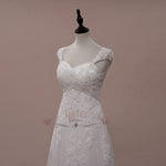 Vintage Inspired Lace Wedding Dress with Cap Sleeves | Lillen