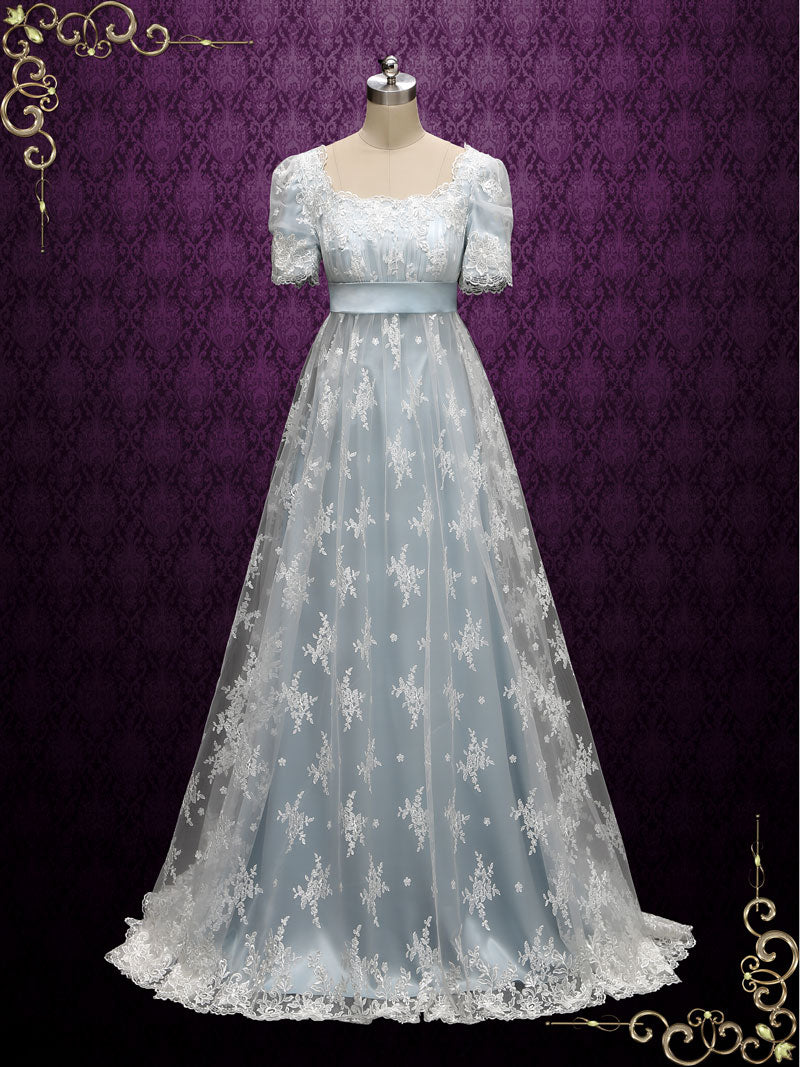 Ready to Wear Powder Blue Regency Lace Evening Ball Gown HELENA