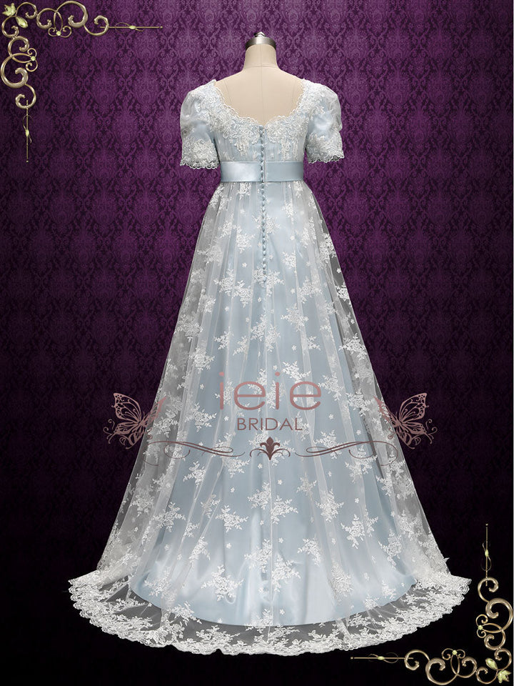 Powder Blue Regency Lace Evening Ball Gown HELENA