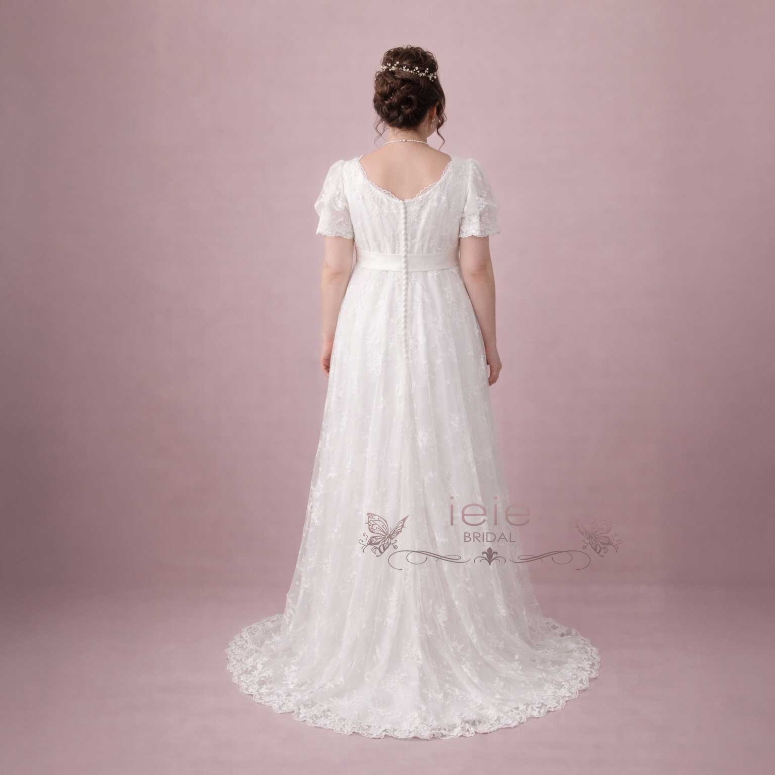 Regency Style Lace Wedding Dress with Empire Waist AMIEE Regency Style Lace Wedding Dress with Empire Waist AMIEE