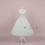Retro 50s Vintage Style Tea Length Lace Wedding Dress | LISA
