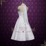 Retro 50s Short Tea Length Wedding Dress with Halter Tie Neck | KENT