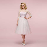Retro Short Purple Polka Dot Wedding Dress BEVERLY