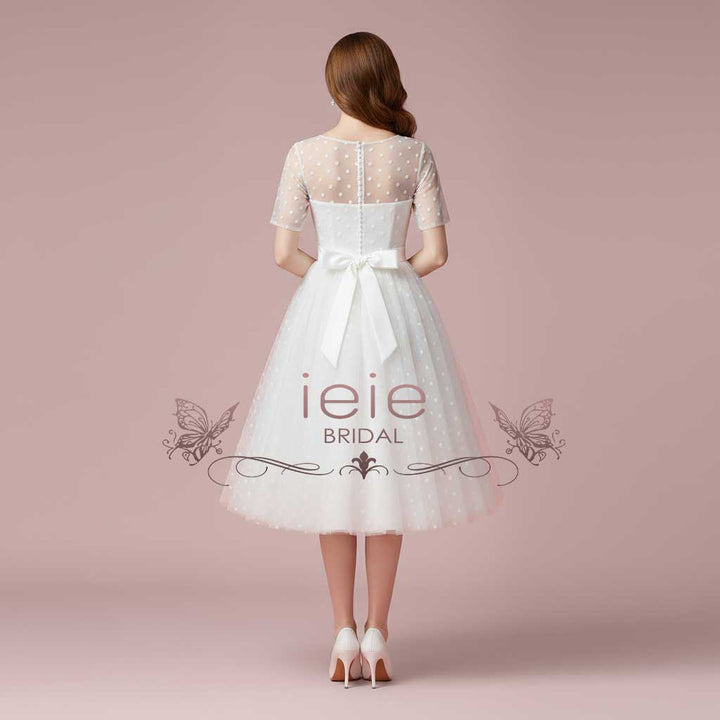 Retro Polka Dot Short Wedding Dress BRIELLE