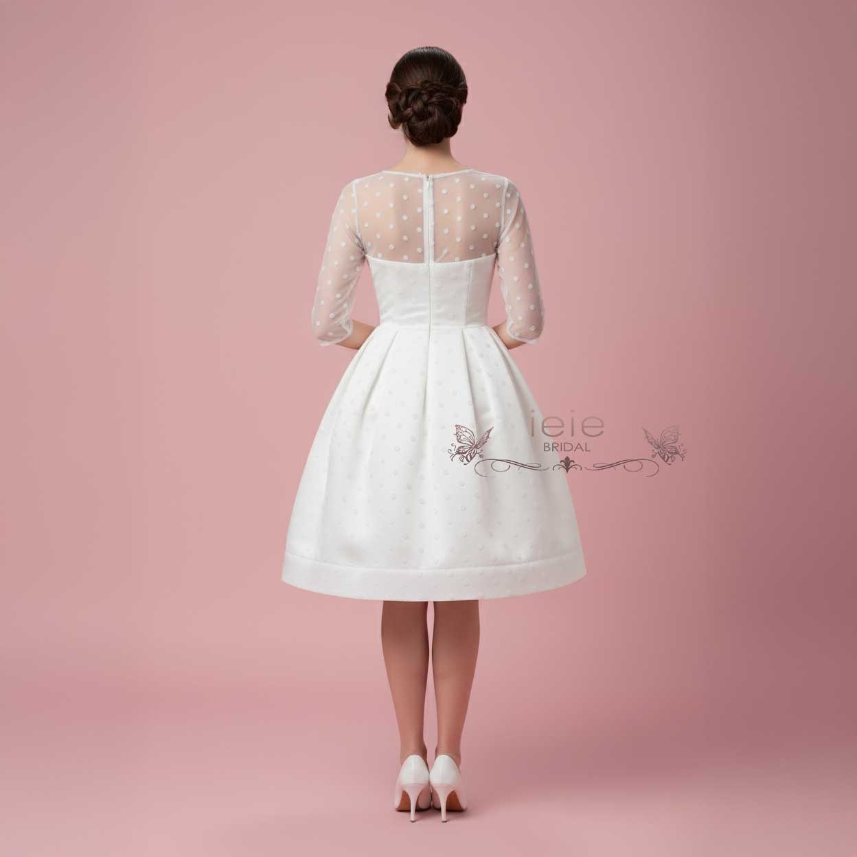 Retro Short Polka Dot Wedding Dress DORA
