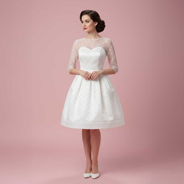 Retro Short Polka Dot Wedding Dress DORA