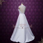 Satin A-line Wedding Dress with Illusion Back | AYAT