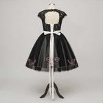Short Little Black Lace Wedding Dress with Keyhole Back | LUNIA