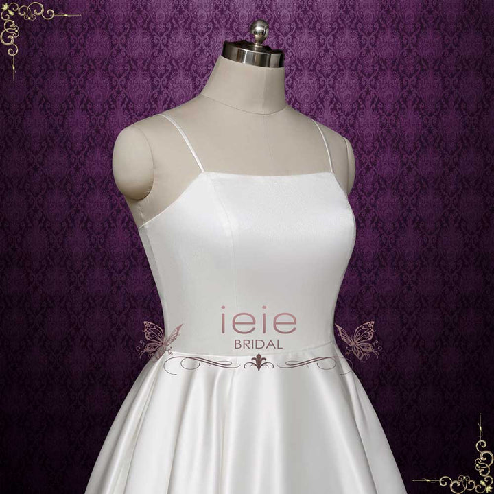 Short Simple Wedding Dress with Thin Straps | DUDLEY