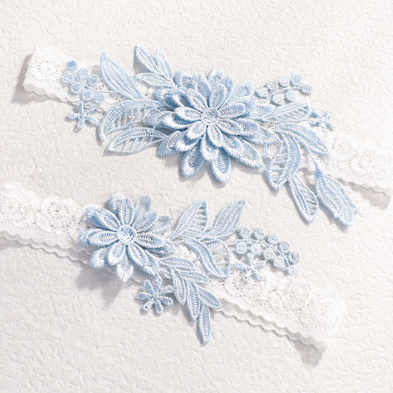 Pastel Blue Lace Wedding Garter Set for Bride GT2011