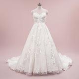 Luxurious Strapless Lace Ball Gown Wedding Dress | LAUREENA