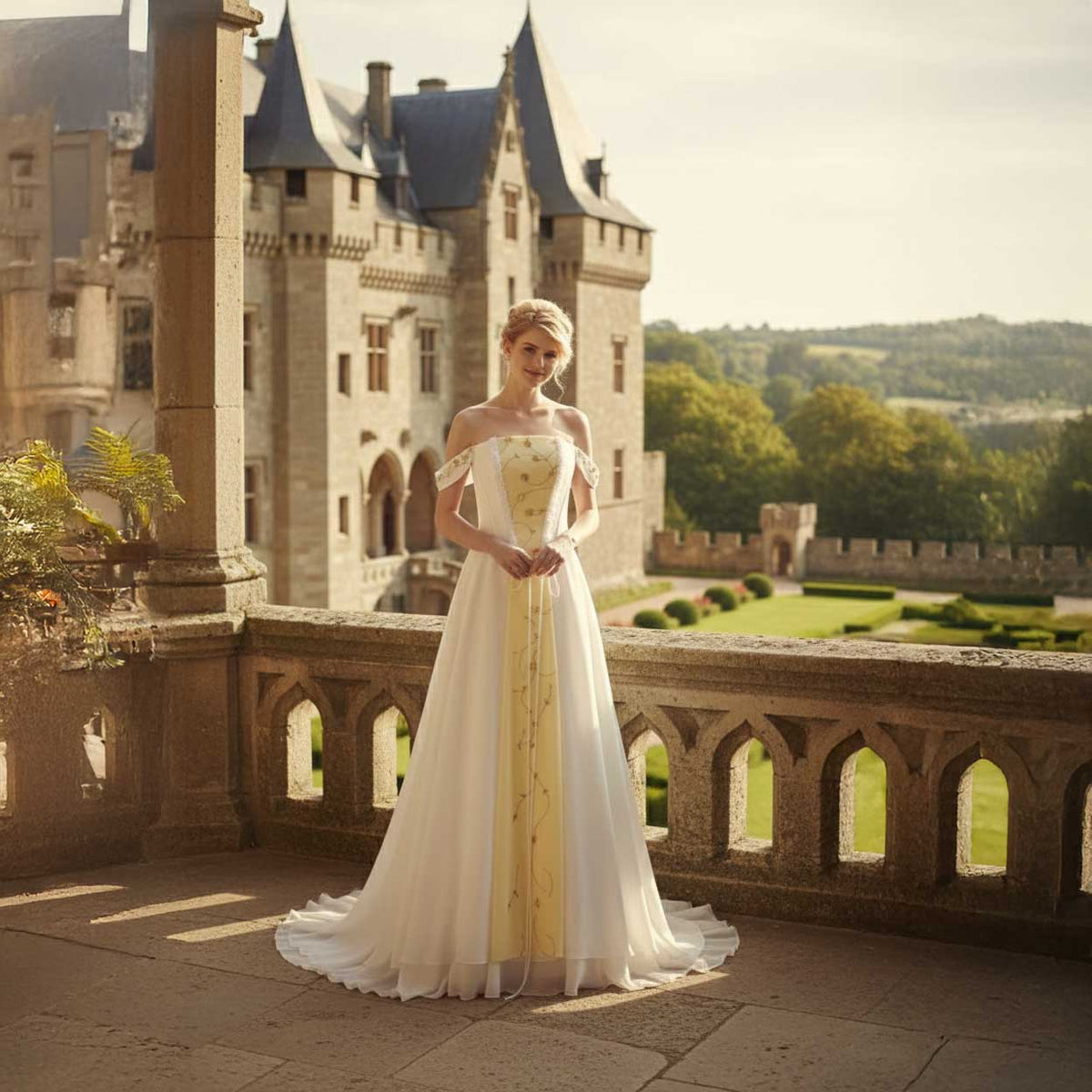 Love Story Vintage Medieval Style Wedding Dress