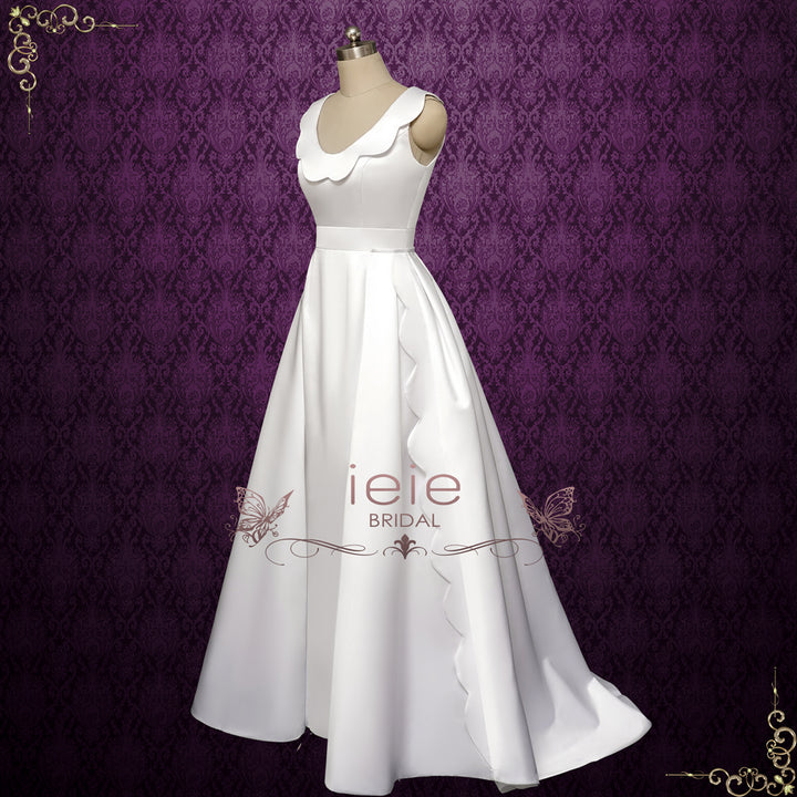 Satin Wedding Dress with Detachable Train | TILDEN