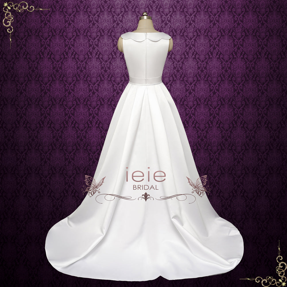 Satin Wedding Dress with Detachable Train | TILDEN