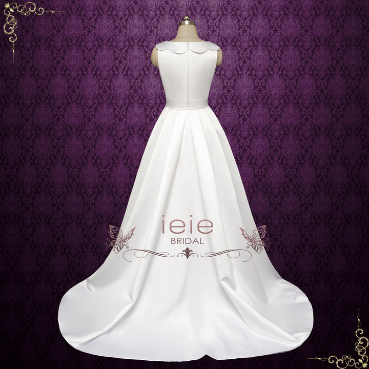 Satin Wedding Dress with Detachable Train | TILDEN