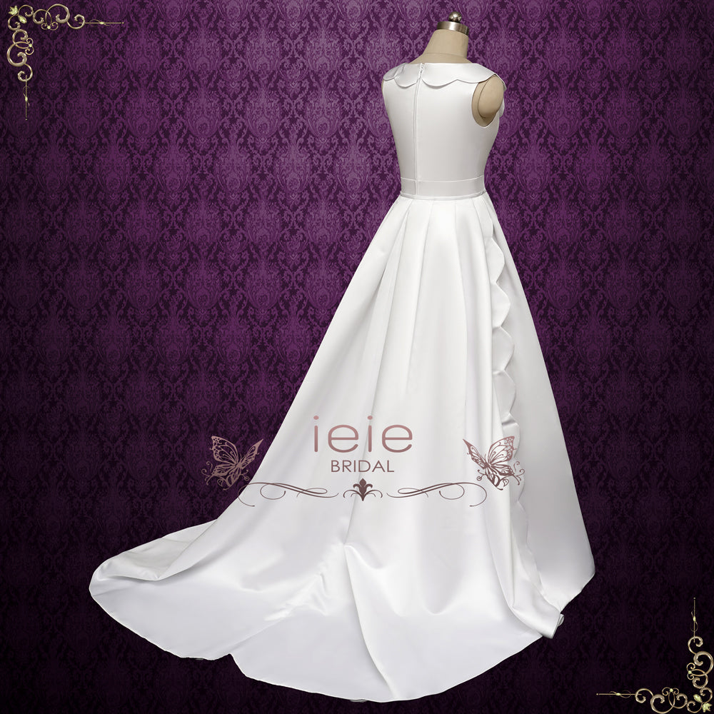 Satin Wedding Dress with Detachable Train | TILDEN