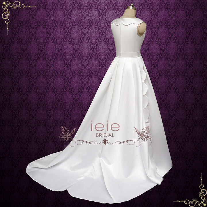 Satin Wedding Dress with Detachable Train | TILDEN