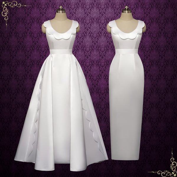 Satin Wedding Dress with Detachable Train | TILDEN