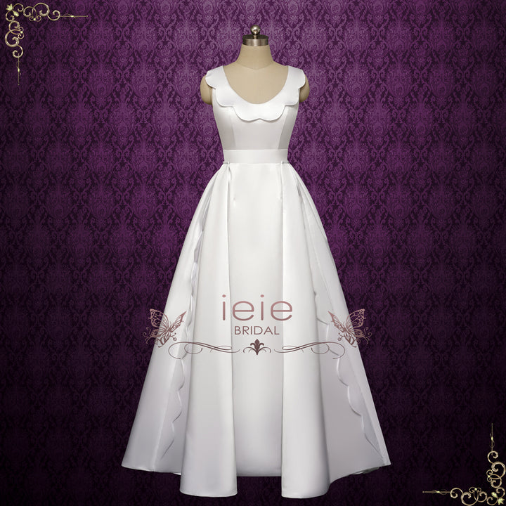 Satin Wedding Dress with Detachable Train | TILDEN