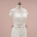 Vintage Lace Wedding Dress with Short Sleeves | CATANIA