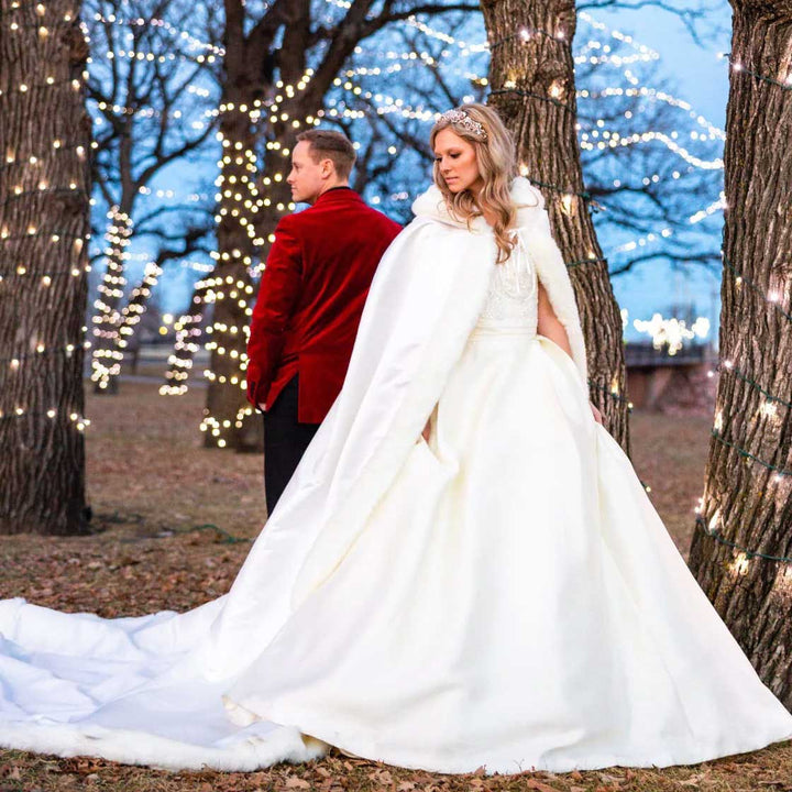 Wedding Cloak with Fur Edge