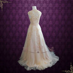 Blush Boho Lace Wedding Dress KORYNNE