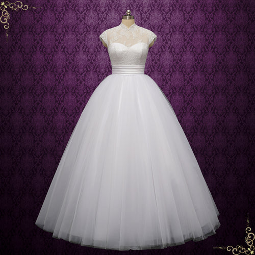 Wedding Dress with Mandarin Collar by ieie Bridal