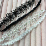 White and Black Lace Wedding Garter for Bride | GT2018