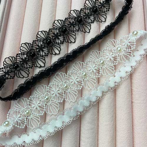 White and Black Lace Wedding Garter for Bride | GT2018