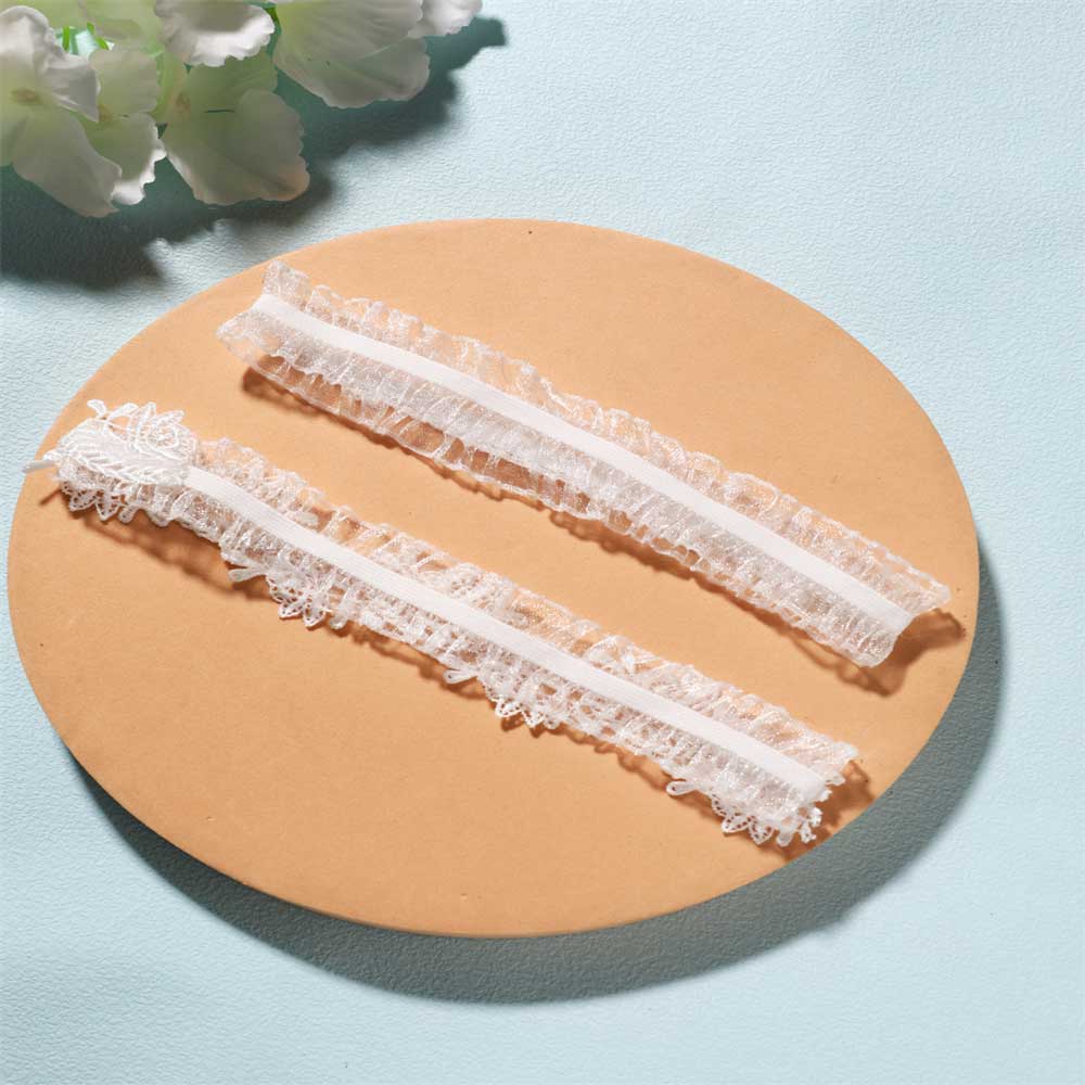 White Lace Wedding Garter Set, Bridal Garter Set GT2014