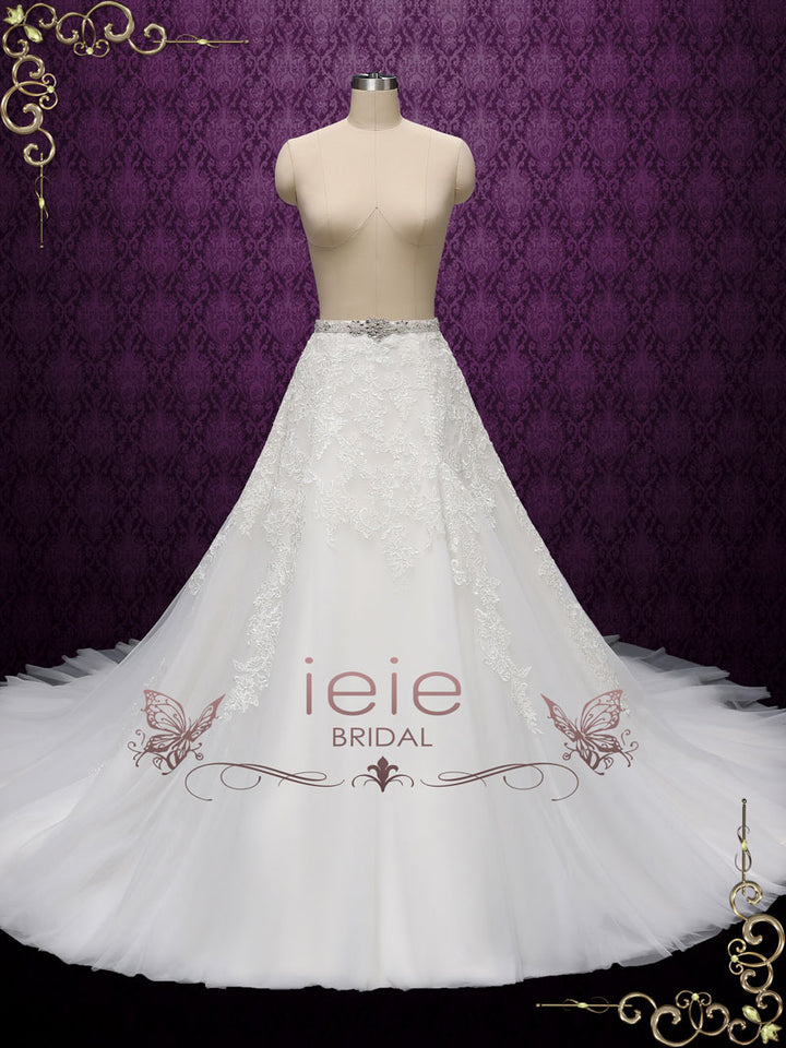 Convertible Lace Wedding Dress with Detachable Skirt ANNISE