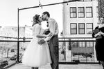 Retro Strapless Tea Length Wedding Dress with Lace | Flora