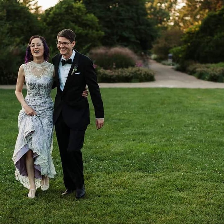 Vintage Purple Lace Wedding Dress with Keyhole Back | LUCY