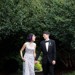 Vintage Purple Lace Wedding Dress with Keyhole Back | LUCY