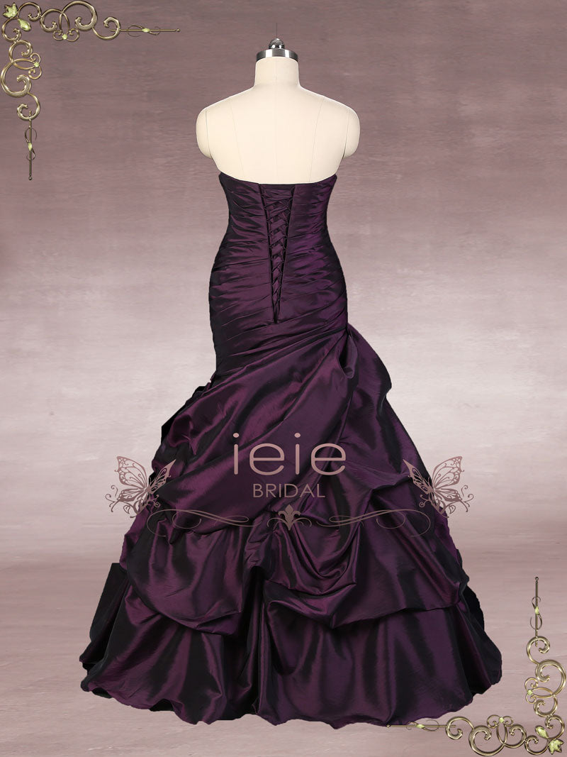 Strapless Purple Fit and Flare Formal Dress | ALEXI
