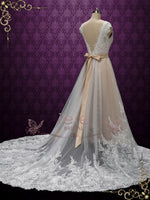 Vintage Champagne Lace Wedding Dress | ARDEN