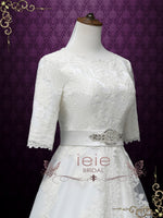 Modest A-line Lace Wedding Dress with Sleeves LORINA