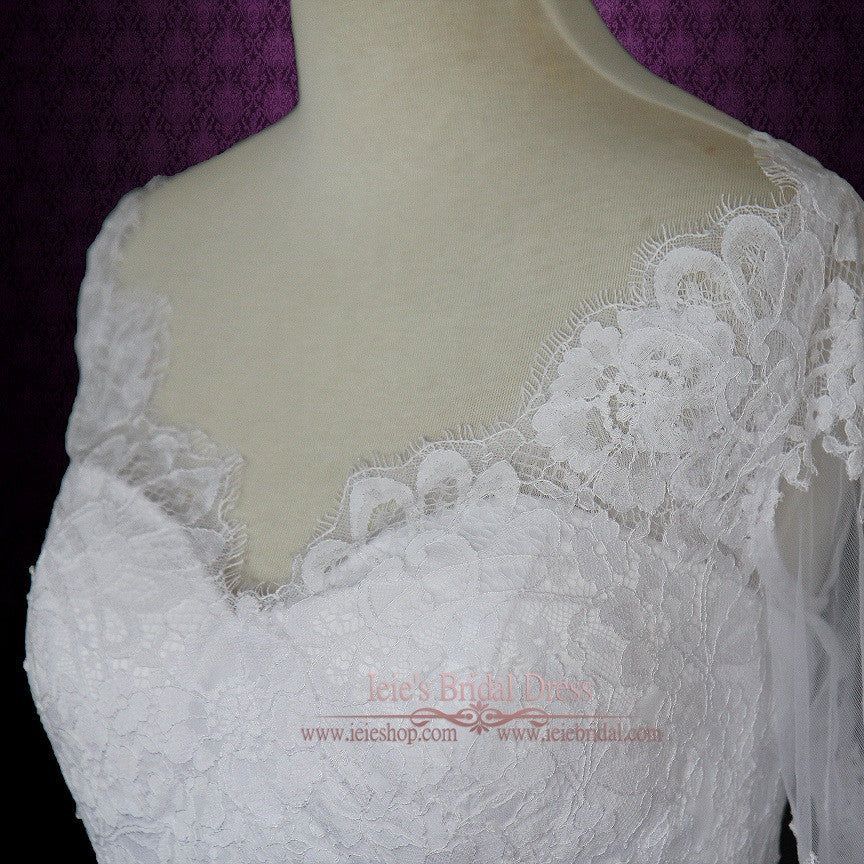 Slim Sheath Long Sleeves Lace Wedding Dress | Amanda