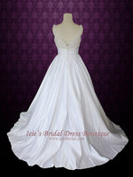 A-line Wedding Dress with Pearl beaded Bodice and Straps | Kathryn