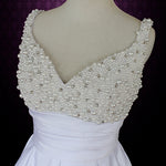 A-line Wedding Dress with Pearl beaded Bodice and Straps | Kathryn