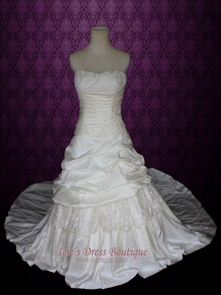 Strapless A-line Wedding Dress with Dropped Waist HEIDI